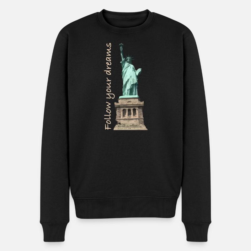 Follow your dreams - Männer Premium Bio Pullover - Schwarz