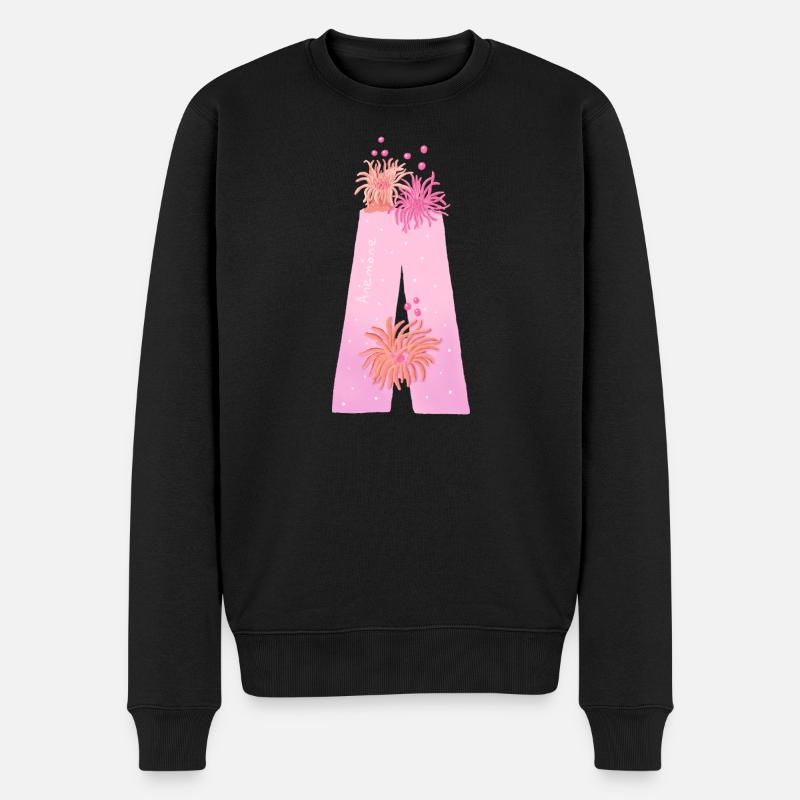 Une anémone de mer lettre - Pull Premium bio Homme - noir