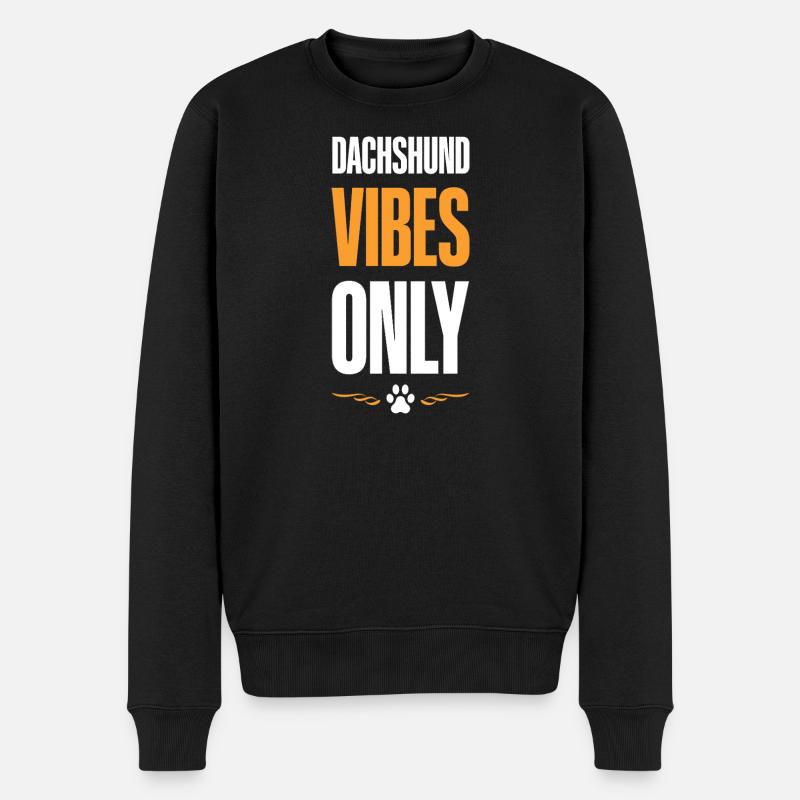 DackelVibesNur - Männer Premium Bio Pullover - Schwarz
