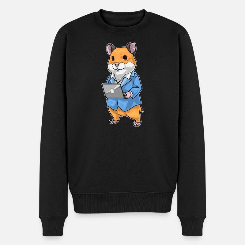 Secrétaire de hamster, bureau d’ordinateur portable - Pull Premium bio Homme - noir
