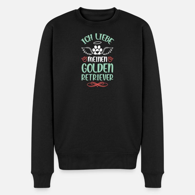 Ich liebe meinen Golden Retriever - Männer Premium Bio Pullover - Schwarz