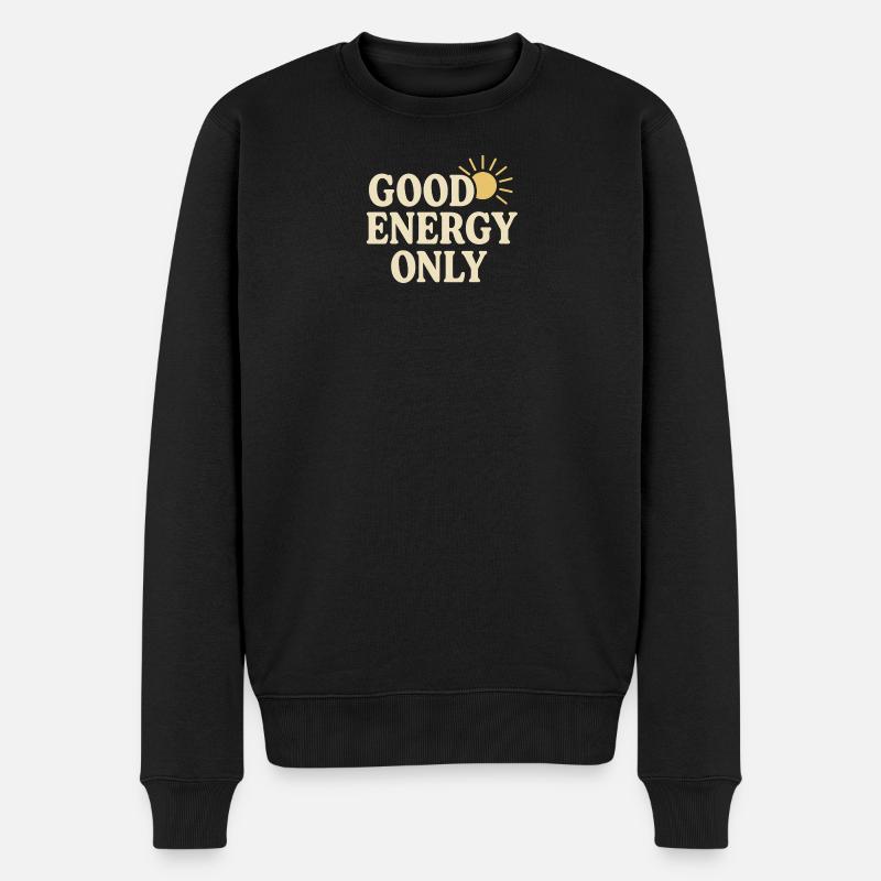 Positive Solarenergie - Männer Premium Bio Pullover - Schwarz