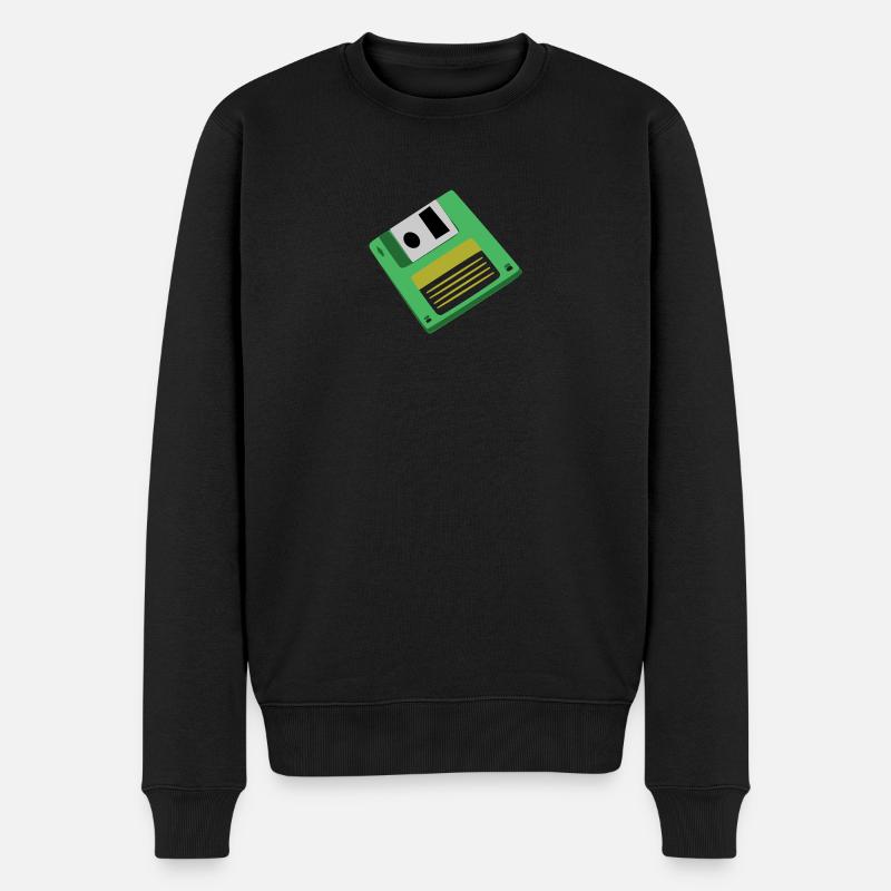 Diskette - Männer Premium Bio Pullover - Schwarz