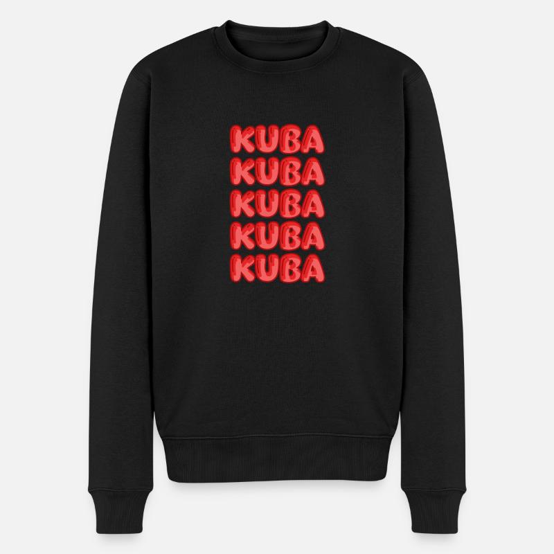 Kuba - Männer Premium Bio Pullover - Schwarz