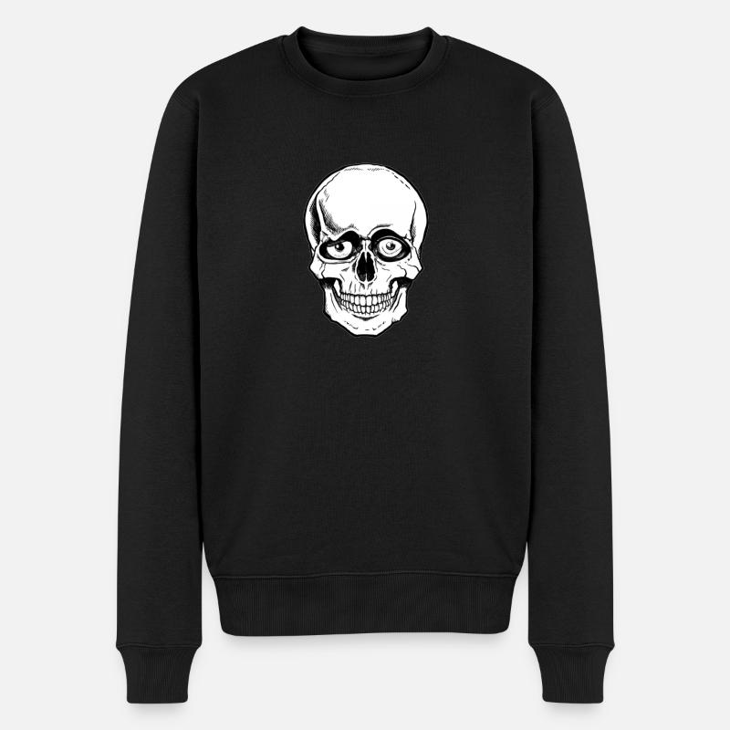 Crazy Skull - Männer Premium Bio Pullover - Schwarz