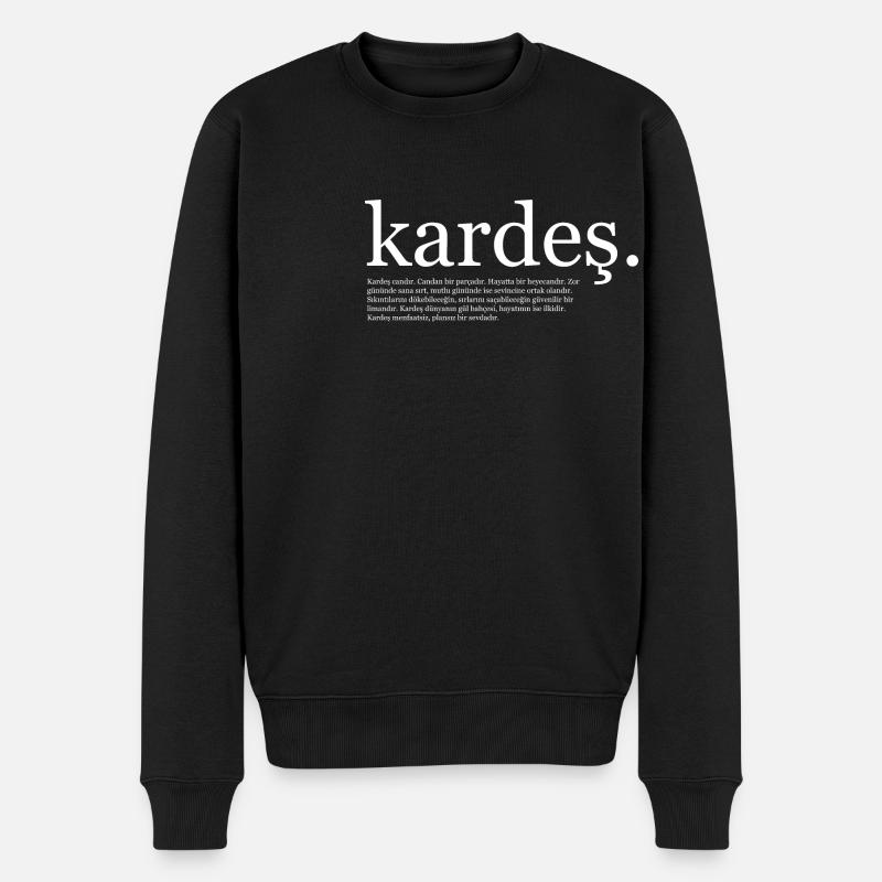 Kardes lügat Bedeutung alttürkische Geschenke - Männer Premium Bio Pullover - Schwarz