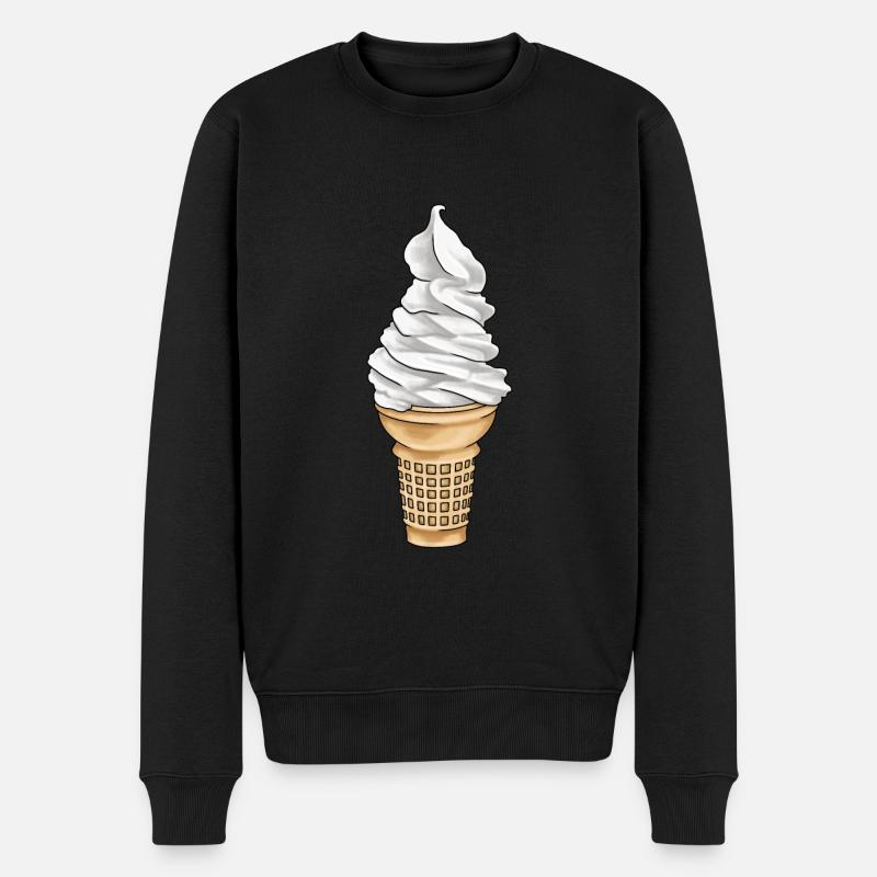 Softeis Eistüte Eisdiele - Männer Premium Bio Pullover - Schwarz