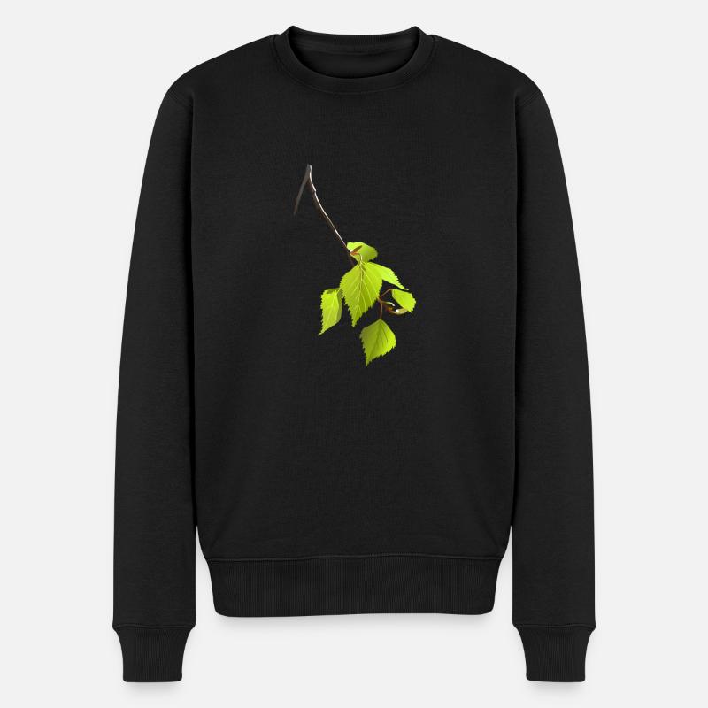 Birke - Männer Premium Bio Pullover - Schwarz