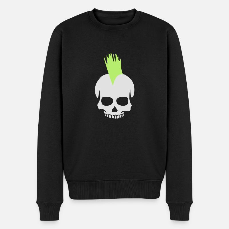Tête de mort punk - Pull Premium bio Homme - noir
