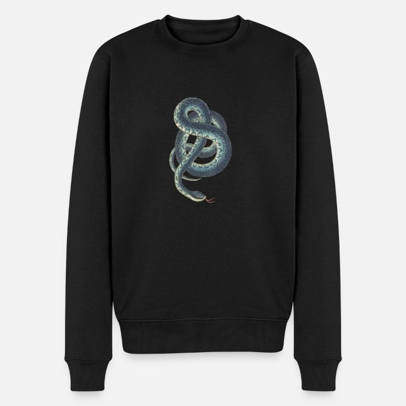 Schlange - Männer Premium Bio Pullover - Schwarz