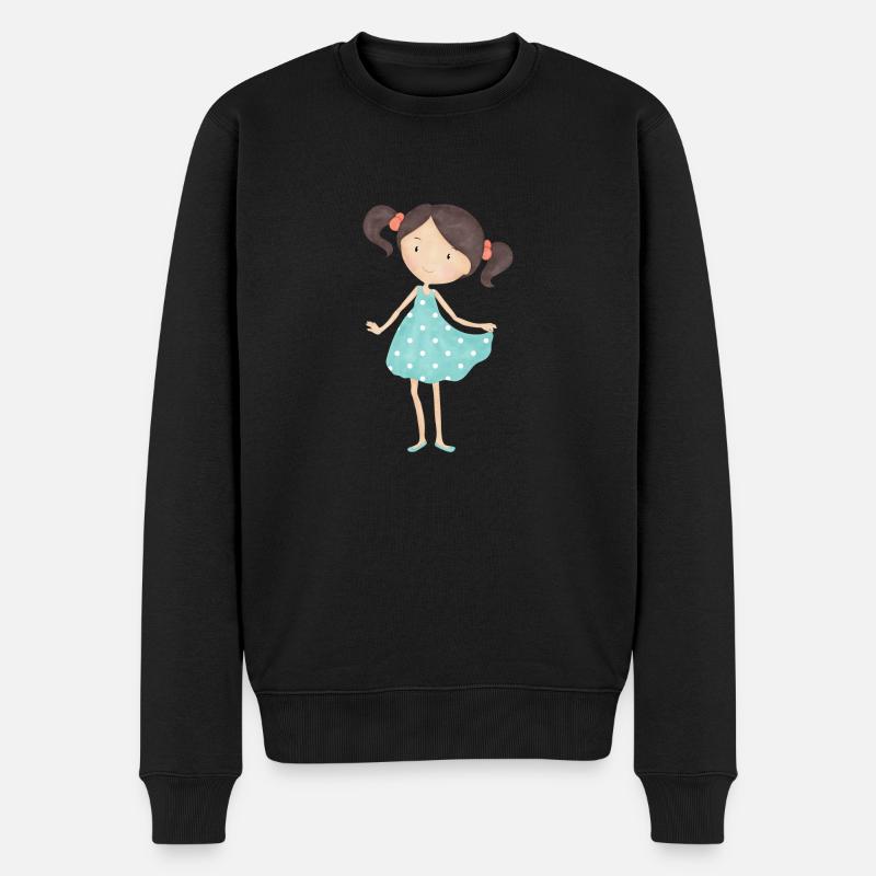 Mädchen - Männer Premium Bio Pullover - Schwarz