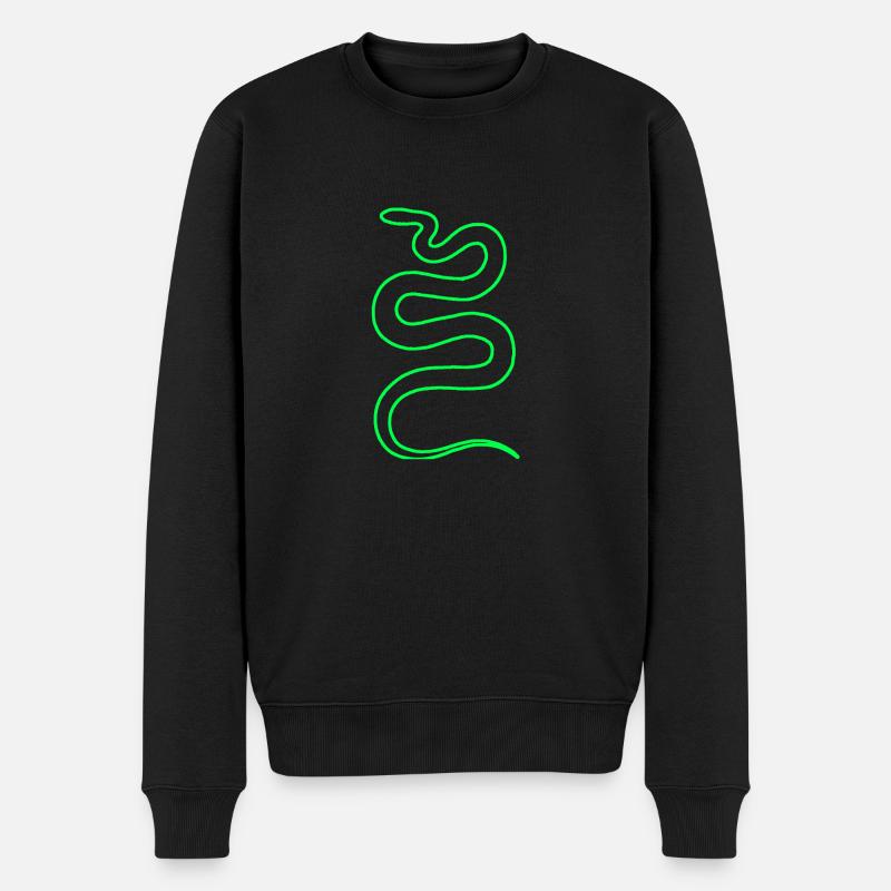 Schlange - Männer Premium Bio Pullover - Schwarz