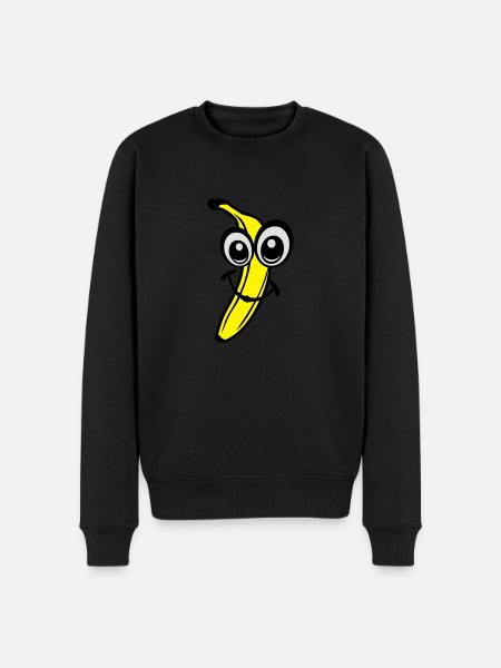 banana fruit smiley 611 - Men's Premium Organic Jumper - black