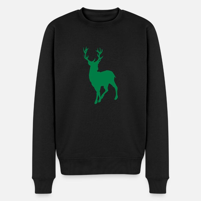 reh - Männer Premium Bio Pullover - Schwarz
