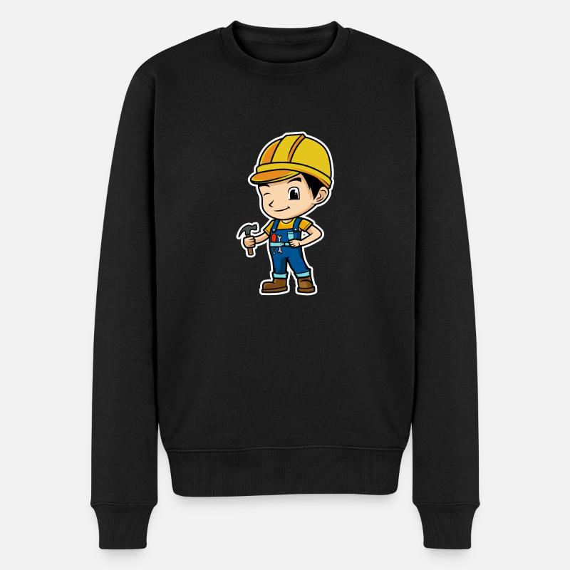 Bauarbeiter - Männer Premium Bio Pullover - Schwarz