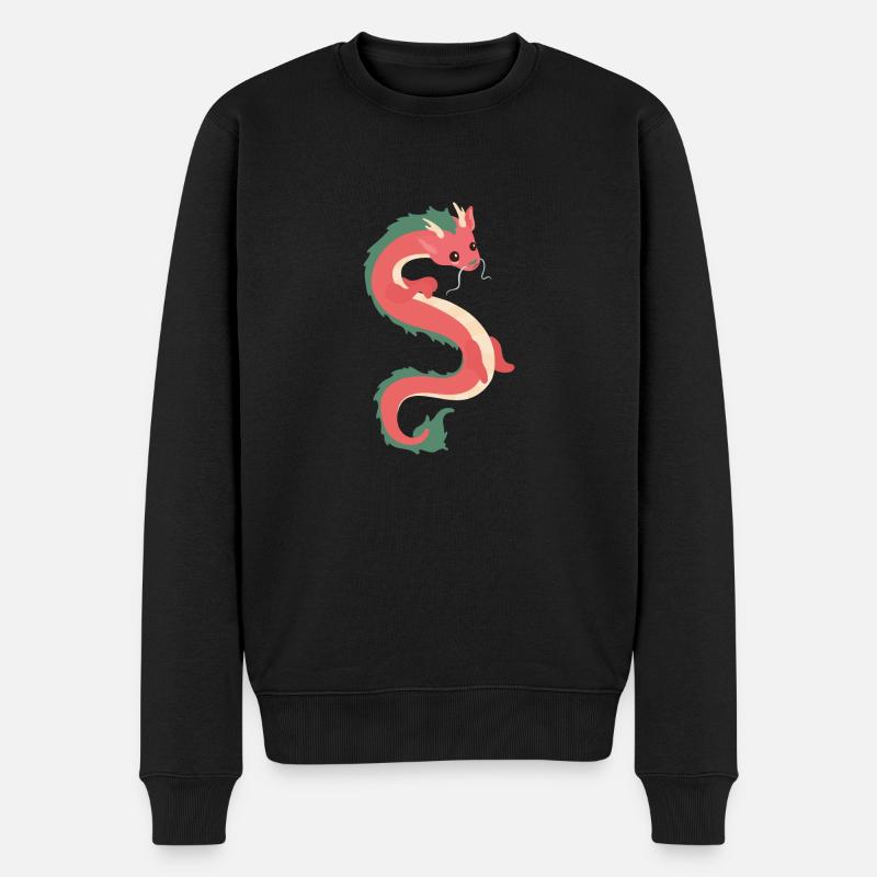 chinesischer Drache - Männer Premium Bio Pullover - Schwarz