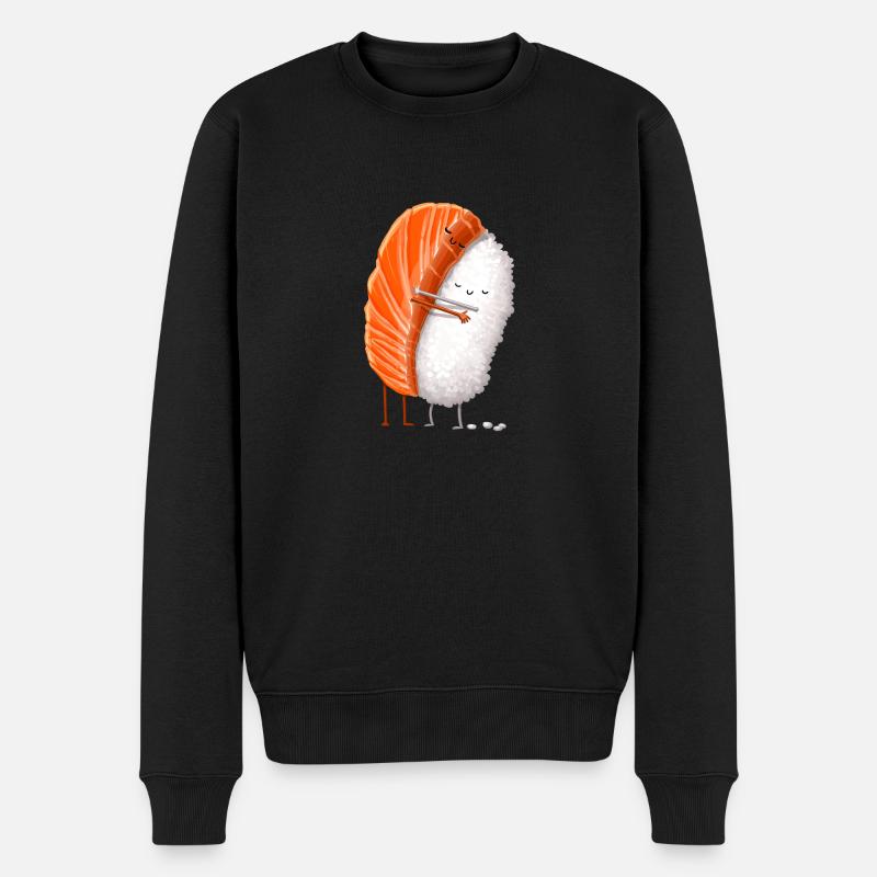 Sushi Umarmung - Männer Premium Bio Pullover - Schwarz
