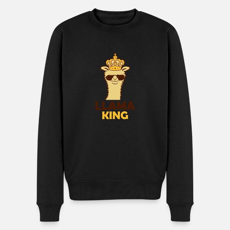Llama King Chef cool - Pull Premium bio Homme - noir