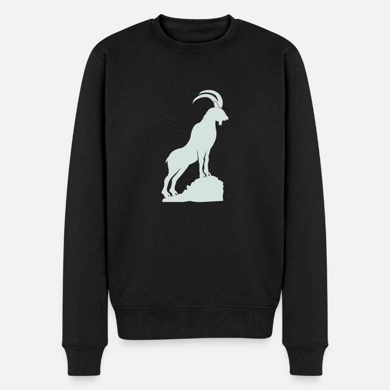 steinbock 01 - Männer Premium Bio Pullover - Schwarz