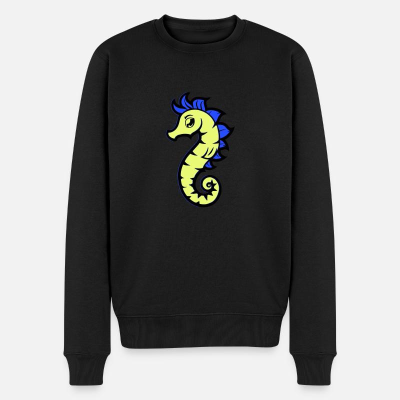 seepferd seepferdchen comic - Männer Premium Bio Pullover - Schwarz