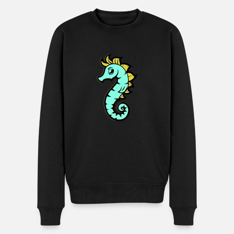 Hippocampe Hippocampe Bande dessinée - Pull Premium bio Homme - noir