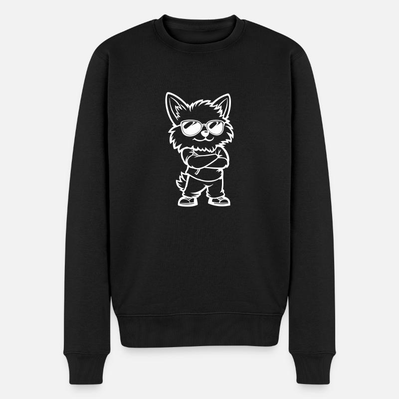 dog comic - Männer Premium Bio Pullover - Schwarz