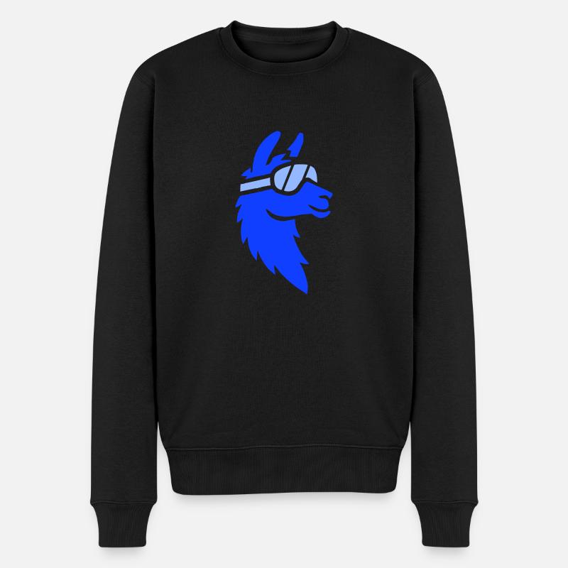 lama skibrille tier - Männer Premium Bio Pullover - Schwarz