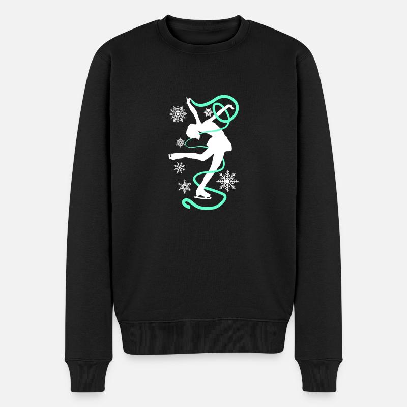 Eiskunstlauf Schlittschuhlauf Eis Figuren Tanz - Männer Premium Bio Pullover - Schwarz