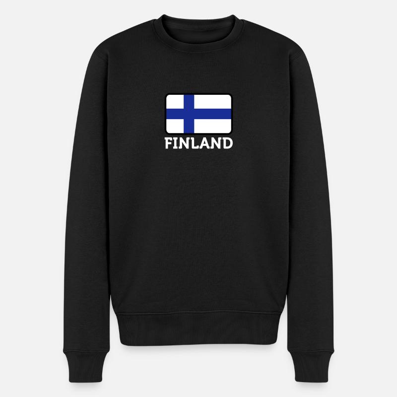 Drapeau national de la Finlande - Pull Premium bio Homme - noir
