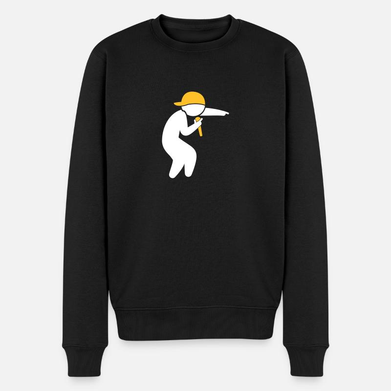 Hiphop Rapper - Männer Premium Bio Pullover - Schwarz