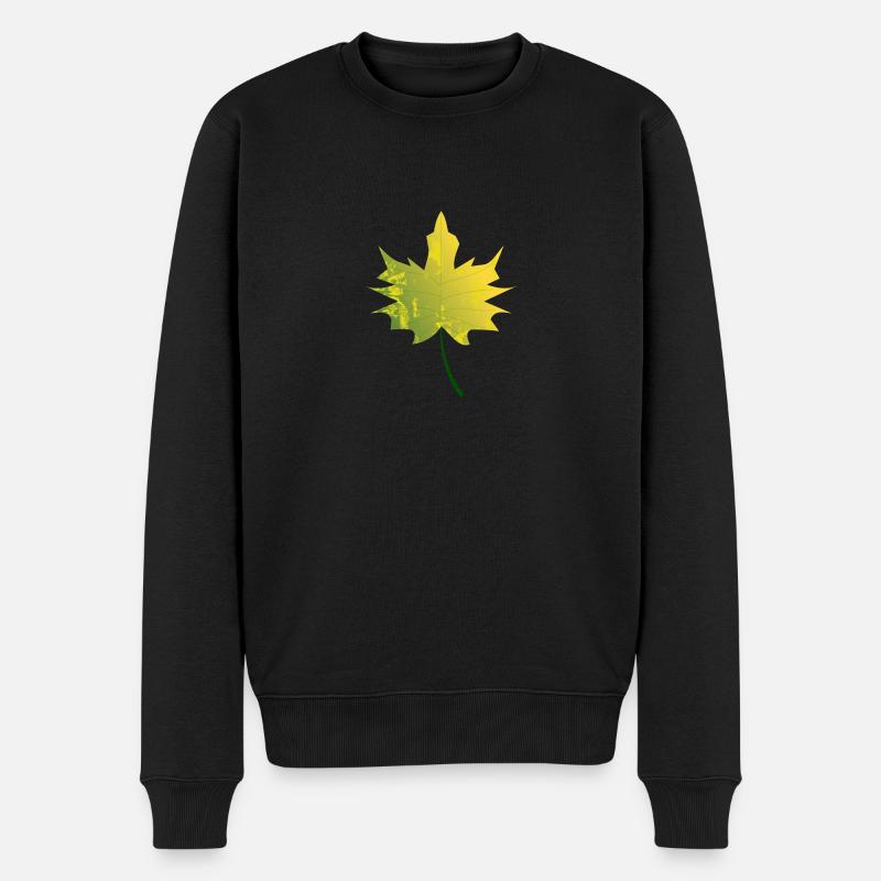 Blatt - Männer Premium Bio Pullover - Schwarz