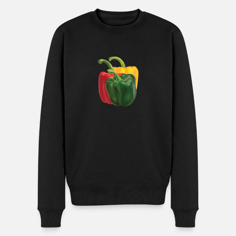Paprika - Männer Premium Bio Pullover - Schwarz