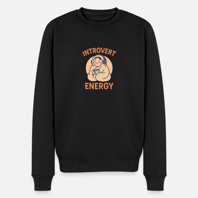 Introvert Energy - Männer Premium Bio Pullover - Schwarz