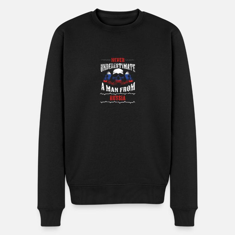 jamais sous-estimer RUSSIE - Pull Premium bio Homme - noir