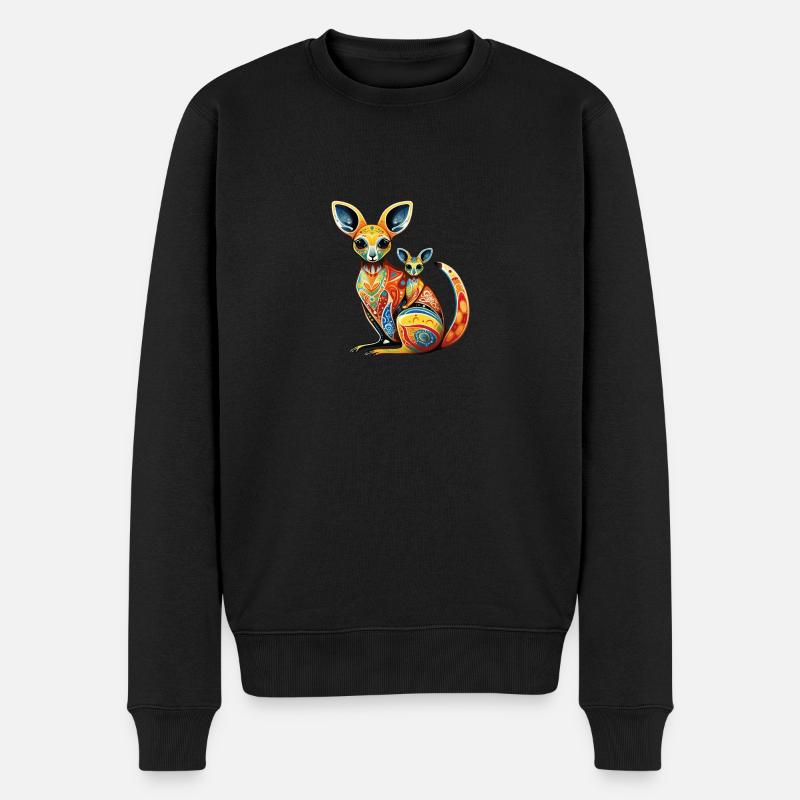 Australien - Känguru - Männer Premium Bio Pullover - Schwarz