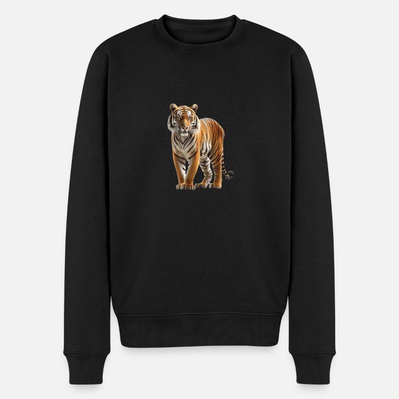 SCHÖNER TIGER - NATUR - Männer Premium Bio Pullover - Schwarz
