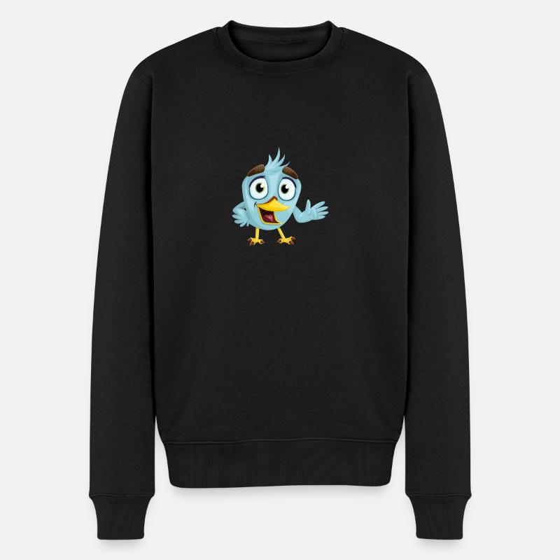 Vogel - Männer Premium Bio Pullover - Schwarz