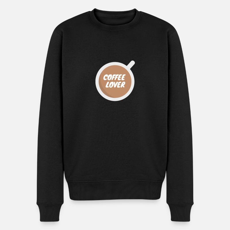 Coffee Lover - Kaffee - Männer Premium Bio Pullover - Schwarz