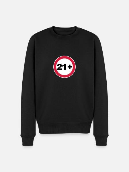 21st birthday 21+ - Men's Premium Organic Jumper - black
