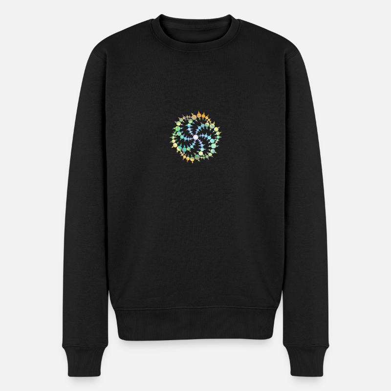 Kornkreis / Crop Circle Spiral - Galaxy Universum - Männer Premium Bio Pullover - Schwarz