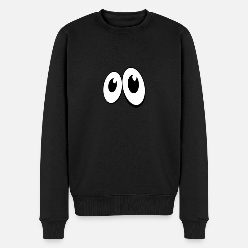 Augen Comic-Style (1c) - Männer Premium Bio Pullover - Schwarz