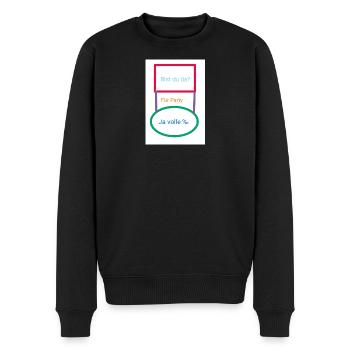 Antwort - Männer Premium Bio Pullover - Schwarz - Vorne - Nico (187cm)