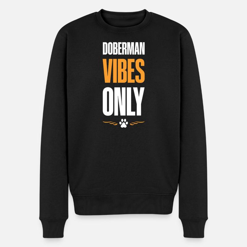 Dobermann Vibes Only - Männer Premium Bio Pullover - Schwarz