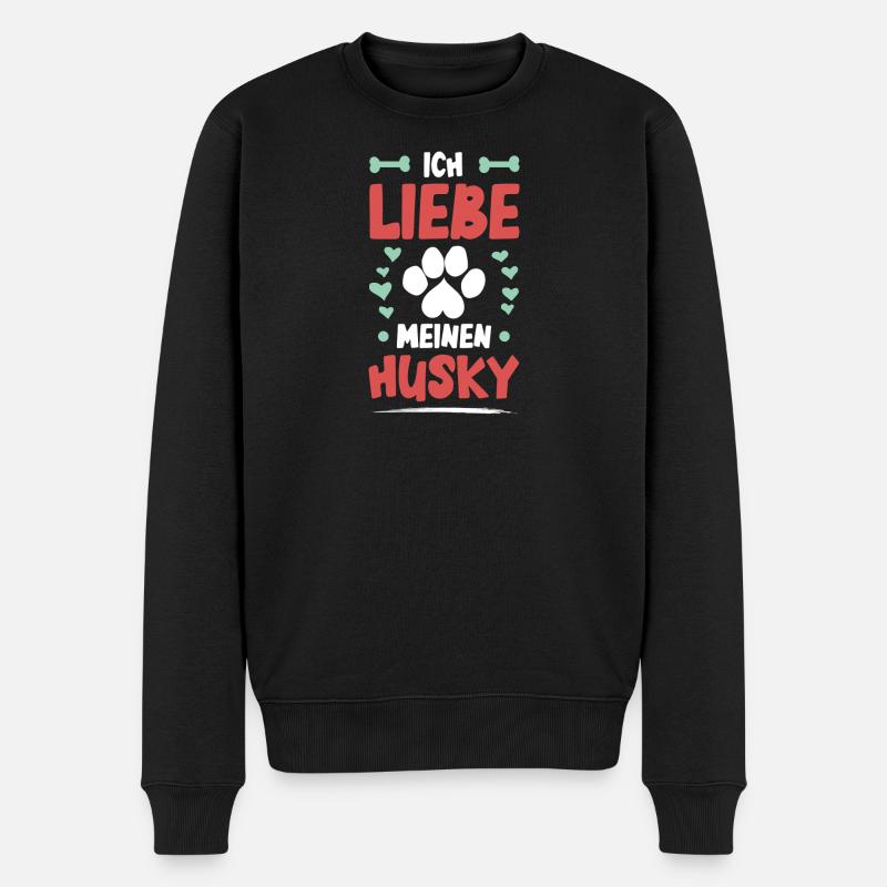 J’adore mon husky - Pull Premium bio Homme - noir