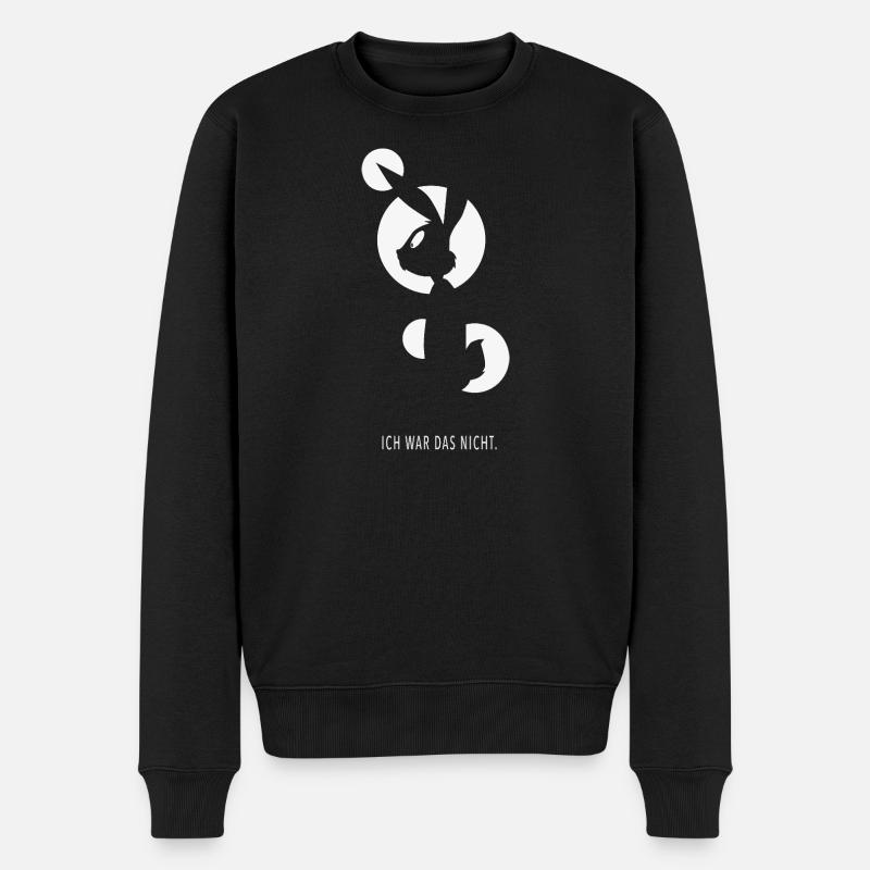 Ich war das nicht Lustiger Hase Spruch - Männer Premium Bio Pullover - Schwarz