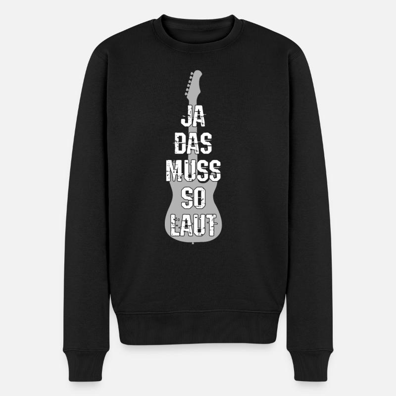 Gitarre - Männer Premium Bio Pullover - Schwarz
