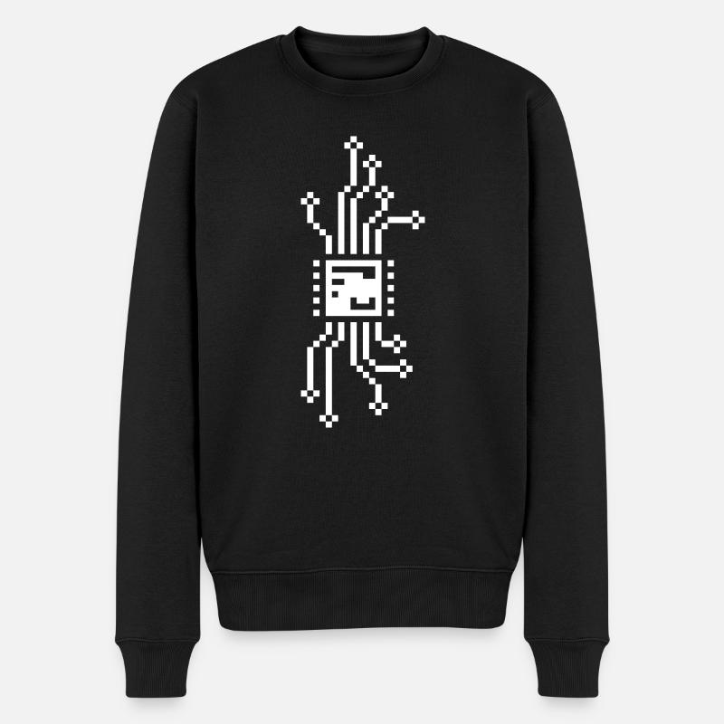 8bit cyber chip - Männer Premium Bio Pullover - Schwarz