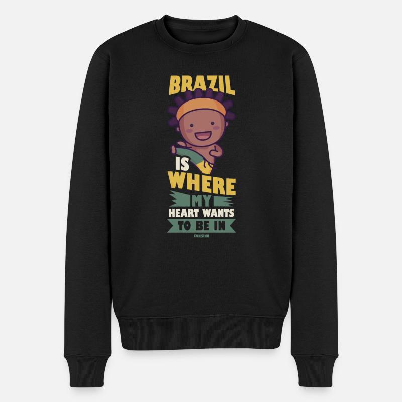 Brasilien - Männer Premium Bio Pullover - Schwarz