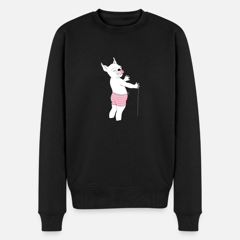 Fishing Dog - Männer Premium Bio Pullover - Schwarz