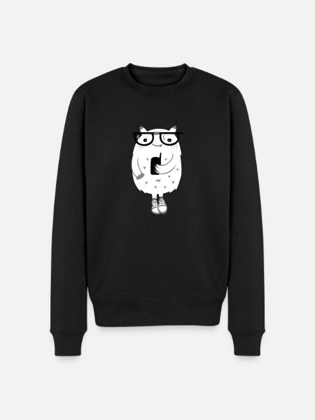 Cute Monster Nerd - Men's Premium Organic Jumper - black